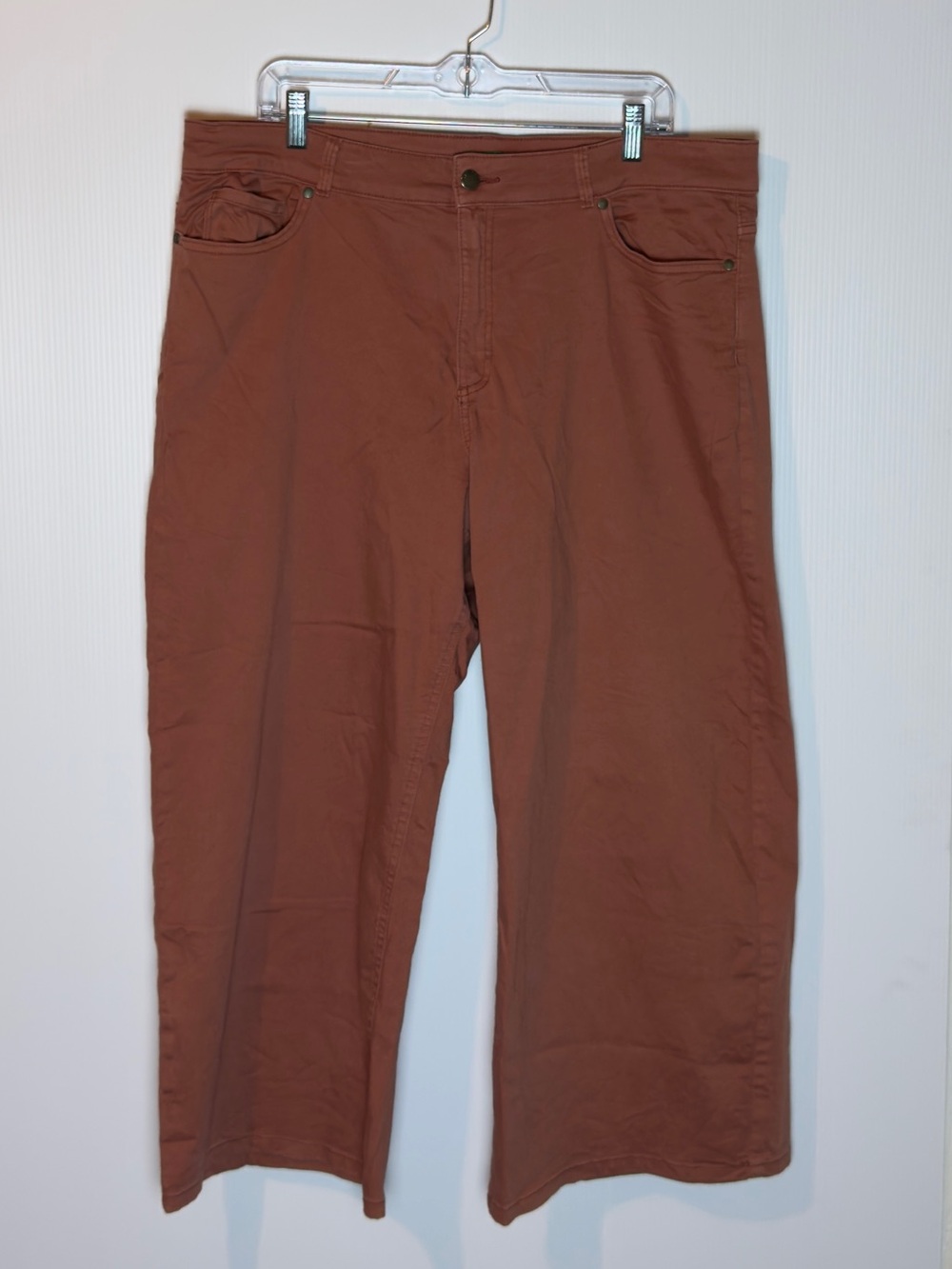 Dip Womens Wide Leg Crop Pants Rust Terracotta Size 16 Granola Girl Cottagecore